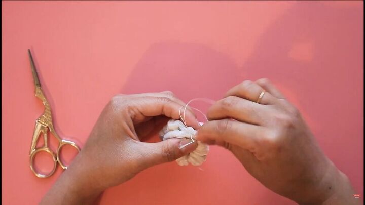 easy sewing tutorial scrunchie earrings diy, Simple DIY earrings