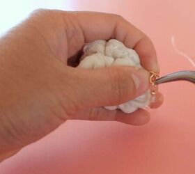 easy sewing tutorial scrunchie earrings diy, Adding a jump ring