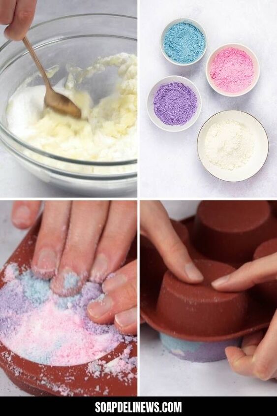 diy unicorn cupcake bath bombs with whipped soap frosting