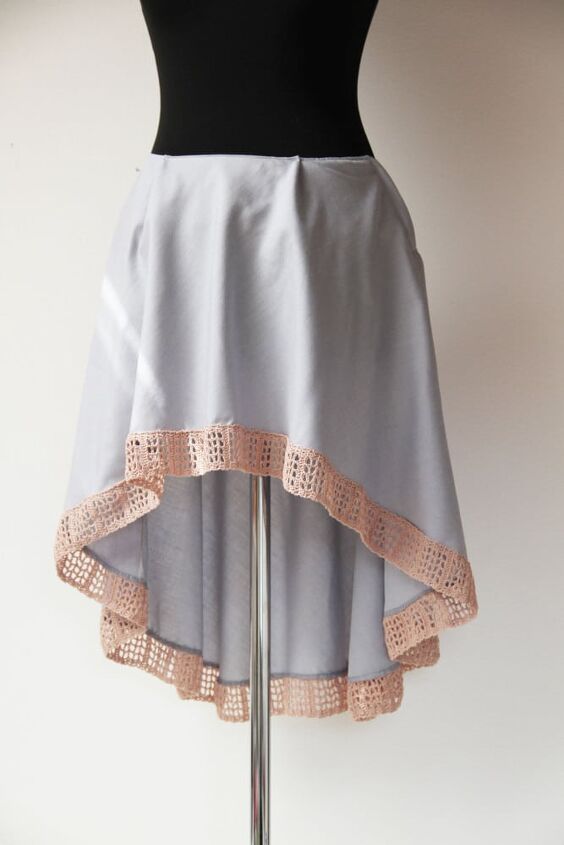 how to sew women s high low skirt lace, HOW TO SEW HIGH LOW SKIRT