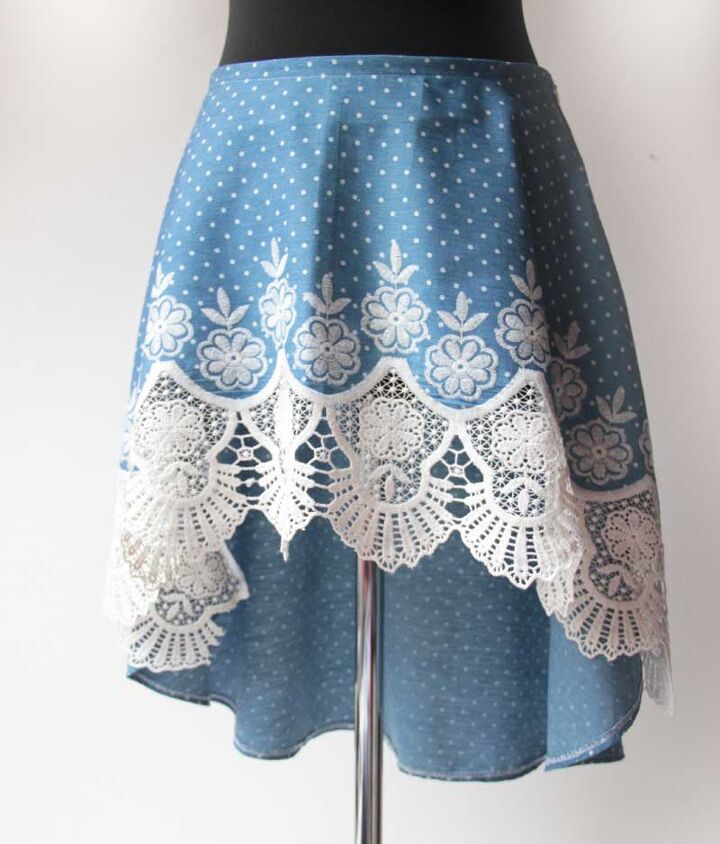 how to sew women s high low skirt lace