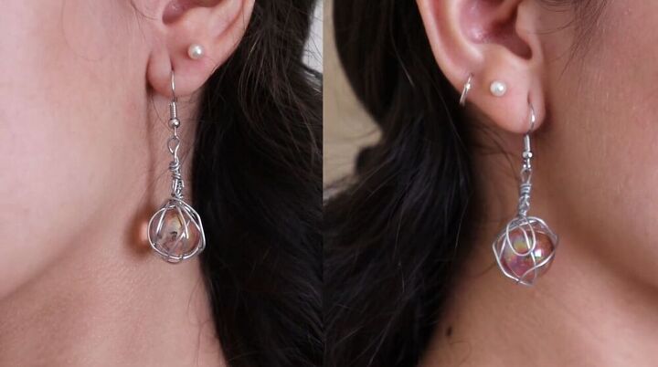 diy marble and wire earrings, Basic marble earrings