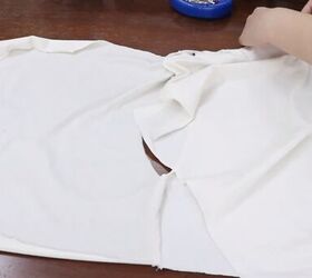 diy balloon sleeves how to make a cute balloon sleeve blouse, Opening up the fabric
