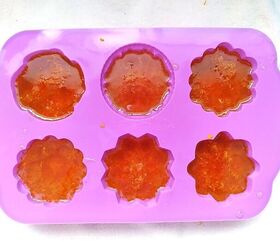 zesty orange soap melt and pour soap recipe, Orange soap in silicone mold