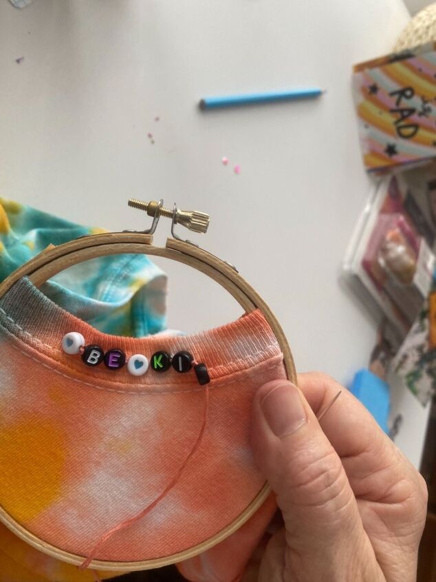 how to add something different to a t shirt with letter beads