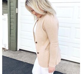 three different jcrew blazers and how to style them, JCrew sweater blazer in beige