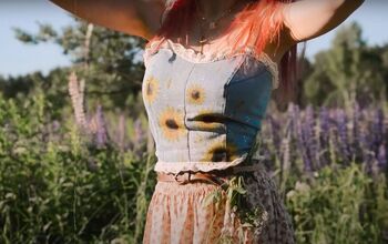 Upcycle Jeans to Make a Pretty & Romantic Sunflower Top