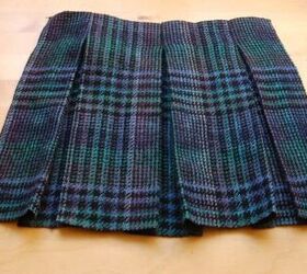 skirt upcycled into a tweed bag