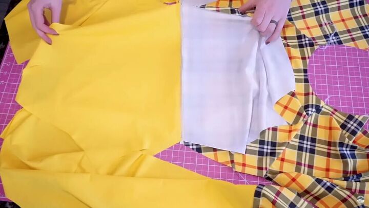 how to make a cropped rash guard with long sleeves, Sewing layers off fabric together