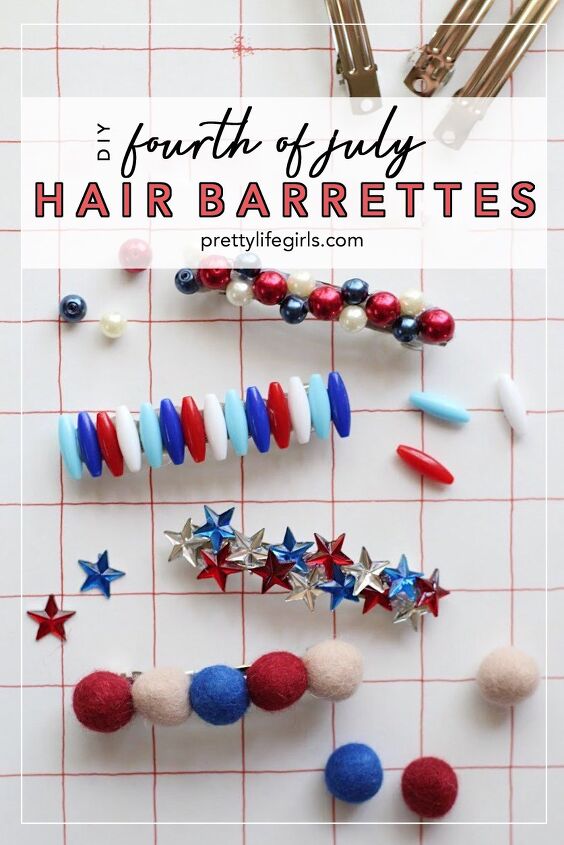 diy 4th of july hair barrettes