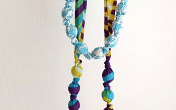 Fabric Covered Bead Necklace
