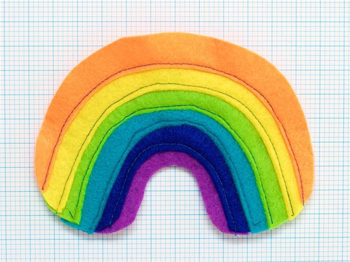 felt craft rainbow bag charm