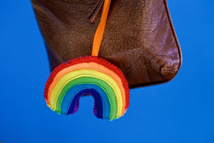 felt craft rainbow bag charm