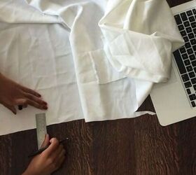 this easy summer ruffle top tutorial is perfect for sewing beginners, Making the straps for the ruffle top