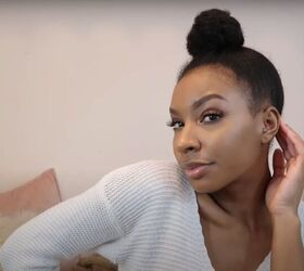4 really quick easy natural hairstyles plus 1 that s extra, The top knot is another easy natural style