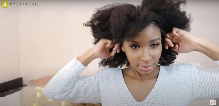 4 really quick easy natural hairstyles plus 1 that s extra, Wear a tight headband