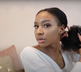 4 really quick easy natural hairstyles plus 1 that s extra, Make the tightest ponytail you can