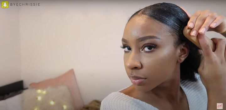 4 really quick easy natural hairstyles plus 1 that s extra, Brush gelled hair to make it sleek