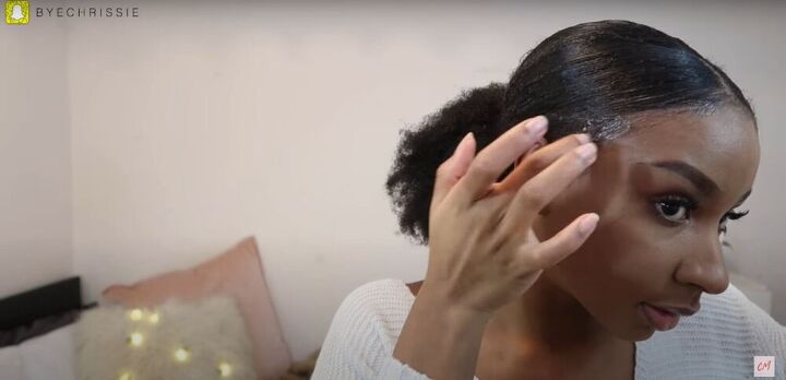4 really quick easy natural hairstyles plus 1 that s extra, Apply gel to edges