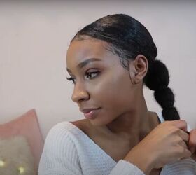 4 really quick easy natural hairstyles plus 1 that s extra, Add hair ties for a bubble effect