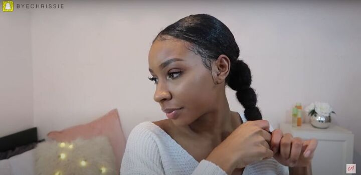 4 really quick easy natural hairstyles plus 1 that s extra, Add hair ties for a bubble effect