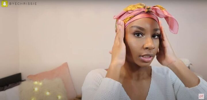 4 really quick easy natural hairstyles plus 1 that s extra, Wear a silk scarf to set the hairstyle