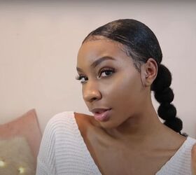 4 really quick easy natural hairstyles plus 1 that s extra, Try this sleek ponytail if you have more time