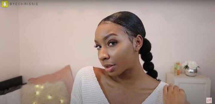 4 really quick easy natural hairstyles plus 1 that s extra, Try this sleek ponytail if you have more time