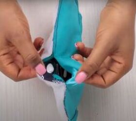 crazy easy tutorial shows how to make a sleep mask in just 10mins, Flipping the fabric