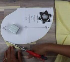 how to sew a beautiful cecilie bahnsen dress out of an old bedsheet, Cutting out the dress pattern
