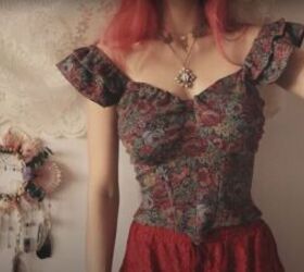 this enchanting diy bustier top was actually an old midi skirt, DIY bustier top tutorial
