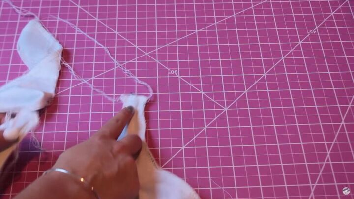 how to make a diy swimsuit cute bow tie one piece edition, Sewing the swimsuit straps