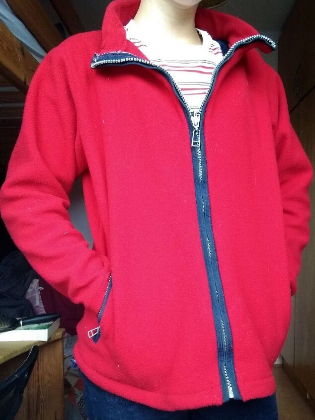from old jacket to cosy zip up