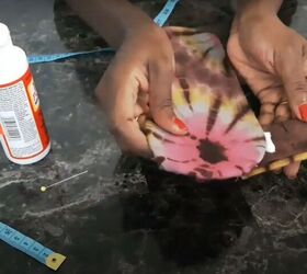 how to easily make sandals from old flip flops contact cement, Gluing the strap