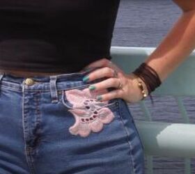 make your own adorable jean shorts with patches without sewing, DIY patch jean shorts with no sewing