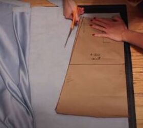 how to make a fabulous a line skirt out of an abandoned curtain, Cutting out the A line skirt pattern
