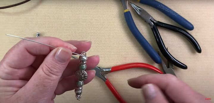 this simple tutorial makes pretty leather bracelets with beads, Securing the beads with another loop