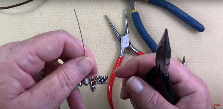this simple tutorial makes pretty leather bracelets with beads, Adding the cord end