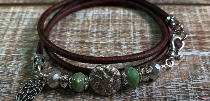 this simple tutorial makes pretty leather bracelets with beads, Custom leather bracelets with beads