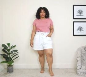 5 cute outfits with white shorts must read for summer, Pink top with white shorts