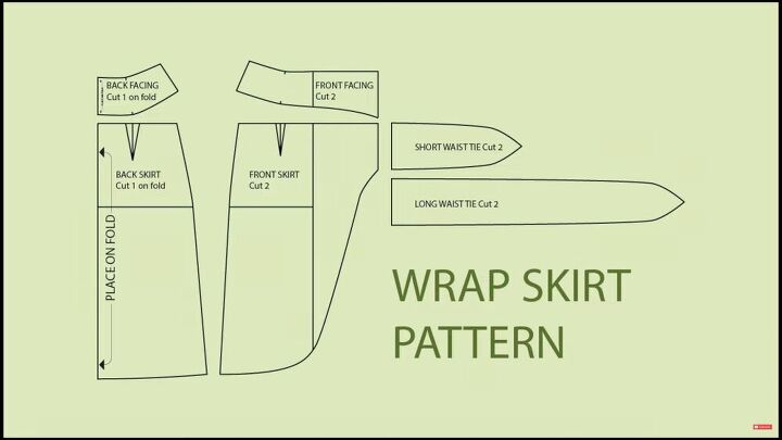 how to make a diy wrap skirt pattern using your own body, Midi wrap skirt sewing pattern