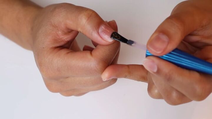 follow this manicure diy tutorial for amazing salon quality nails, Applying the base coat