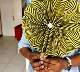 want to beat the heat make this colorful ankara fabric fan, How to make a fan with fabric tutorial