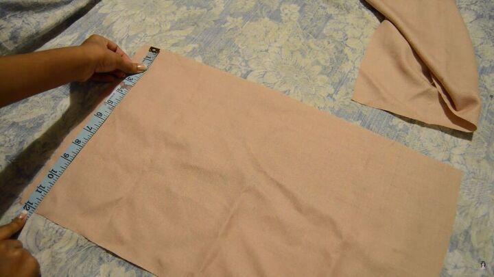 try this diy easy ruffle skirt tutorial to make a flouncy summer skirt, Measuring the ruffle skirt pattern