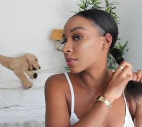 how to do a fierce sleek ponytail on natural hair using bundles, How to do a sleek ponytail with natural hair