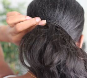how to do a fierce sleek ponytail on natural hair using bundles, Sleek ponytail with bundles