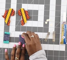 how to make creative fabric covered wood earrings from scraps, Adding the earrings posts