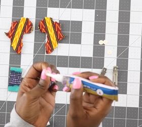 how to make creative fabric covered wood earrings from scraps, Gluing the earring posts in place