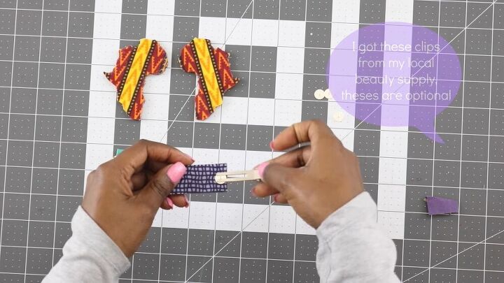how to make creative fabric covered wood earrings from scraps, Adding the earring clip