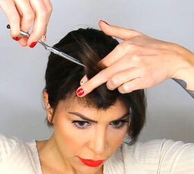 hairdresser hack how to cut and style curtain bangs to look cute, How to cut curtain bangs at home